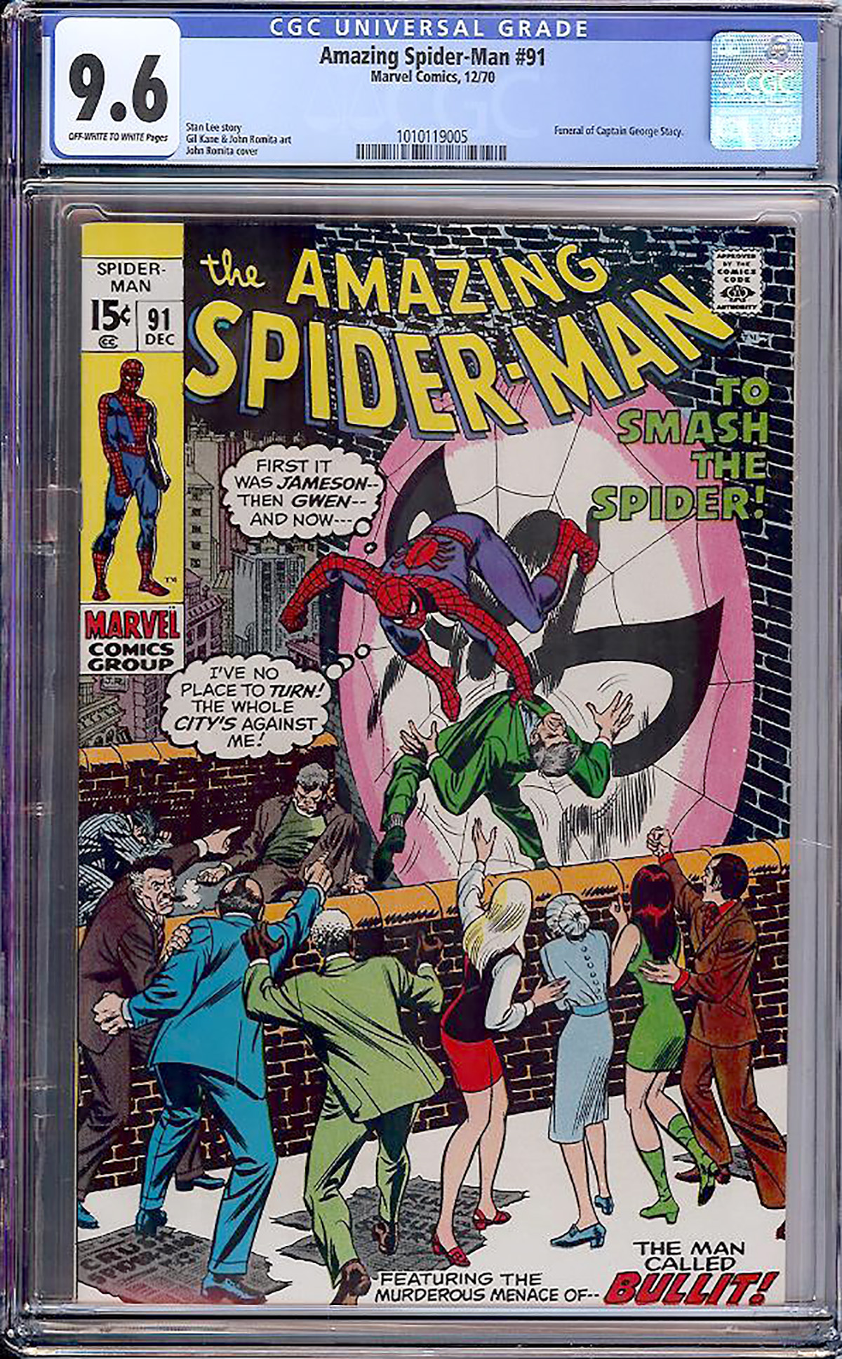 Amazing Spider Man 91 CGC 9 6 Ow W Auction Pedigree Comics