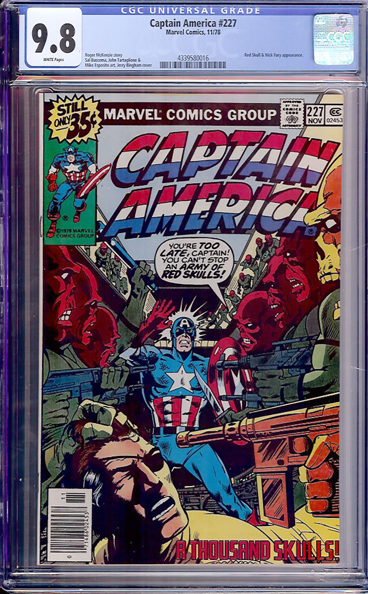 Captain America 227 CGC 9 8 W Auction Pedigree Comics