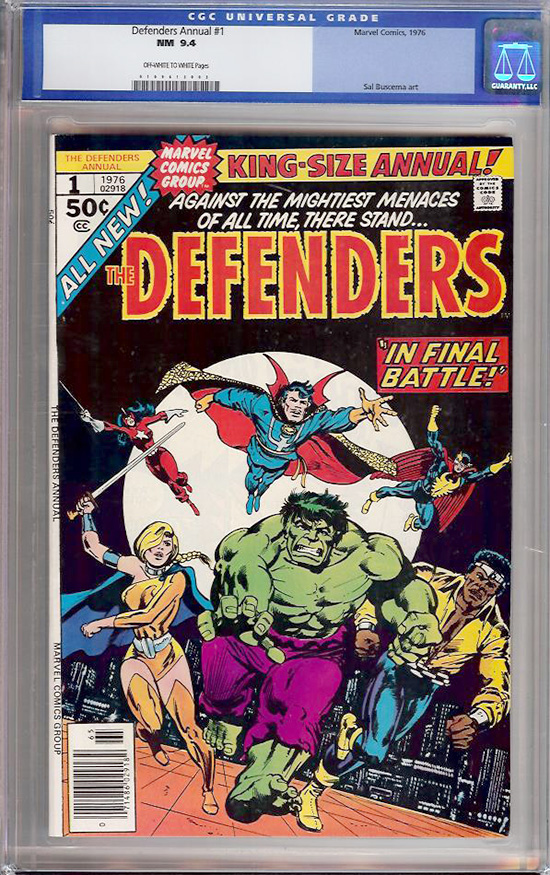 Defenders Annual #1 CGC 9.4 ow/w