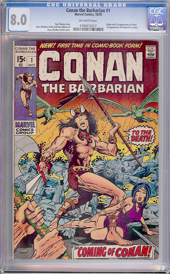 Conan The Barbarian #1 CGC 8.0 ow