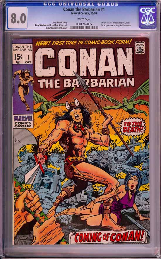 Conan The Barbarian #1 CGC 8.0 w