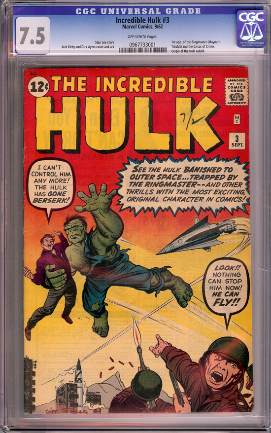 Incredible Hulk #3 CGC 7.5 ow