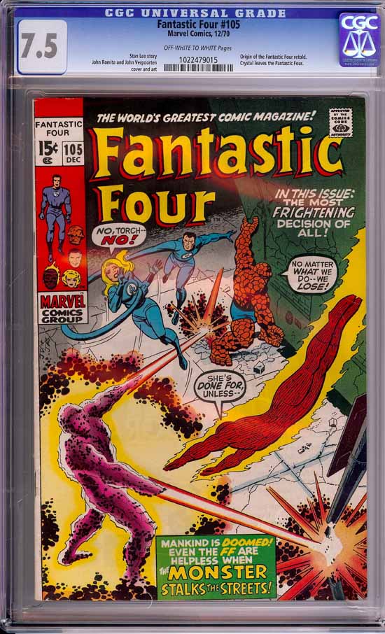 Fantastic Four #105 CGC 7.5 ow/w