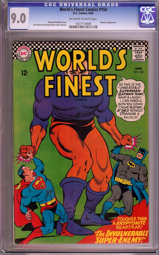 World's Finest Comics #158 CGC 9.0 ow/w