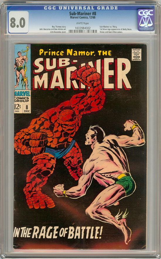 Sub-Mariner #8 CGC 8.0 w