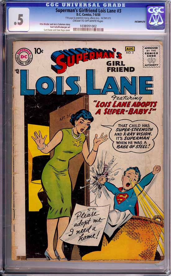 Superman's Girlfriend Lois Lane #3 CGC 0.5 cr/ow