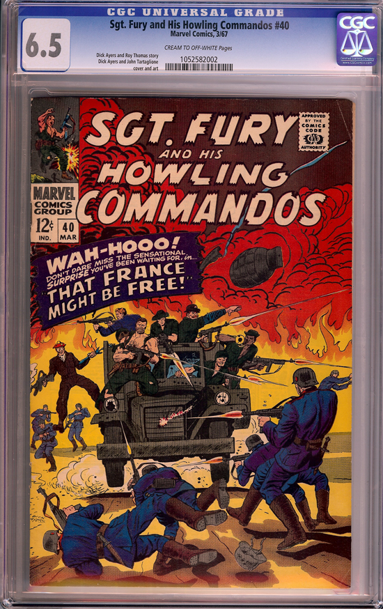 Sgt. Fury and His Howling Commandos #40 CGC 6.5 cr/ow New York State Collection