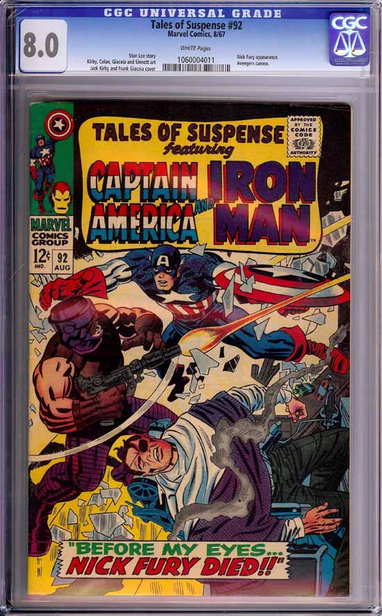 Tales of Suspense #92 CGC 8.0 w