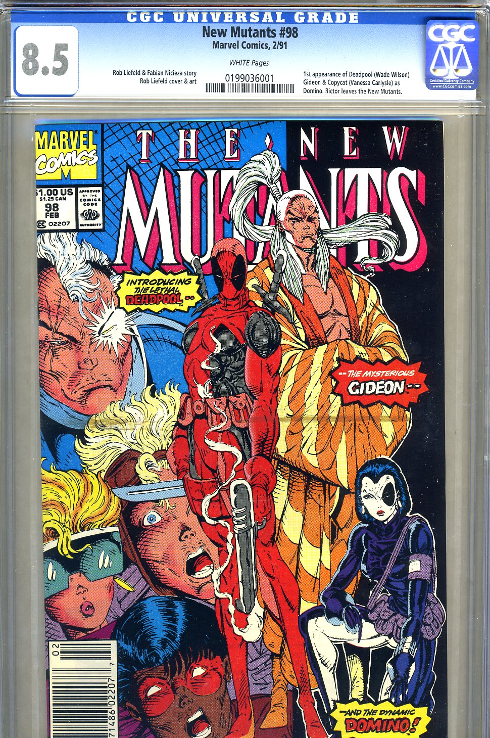 New Mutants #98 CGC 8.5 w