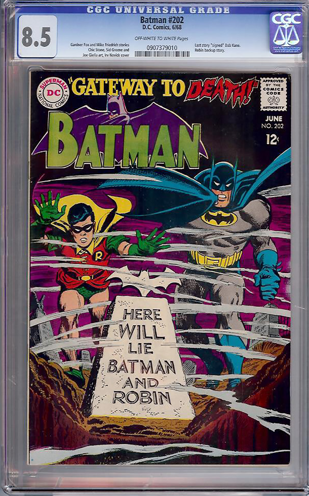 Batman #202 CGC 8.5 ow/w