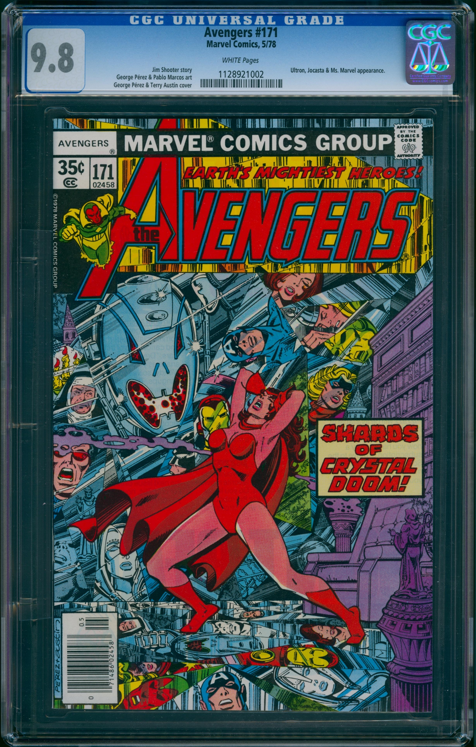 Avengers #171 CGC 9.8 w