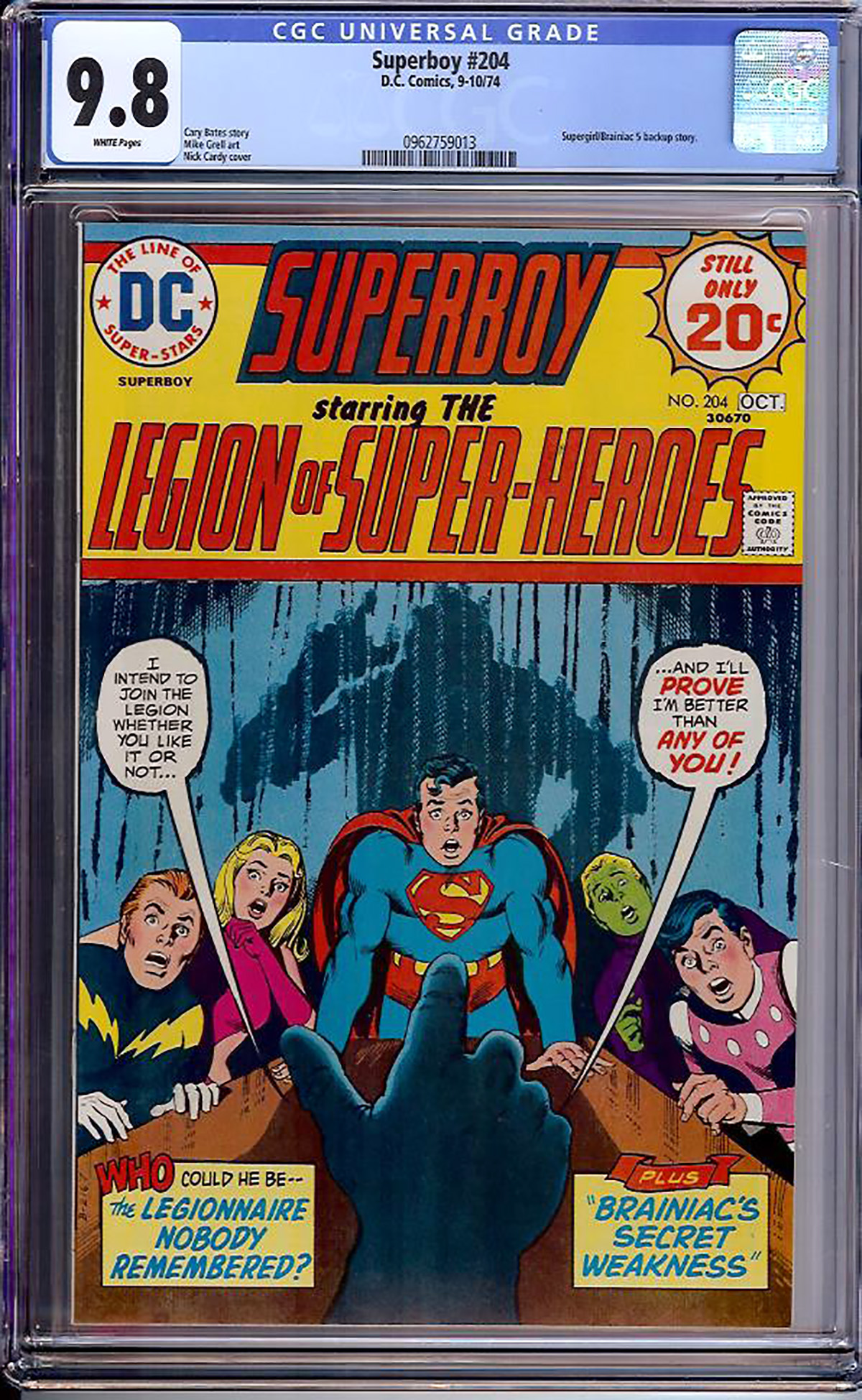 Superboy #204 CGC 9.8 w