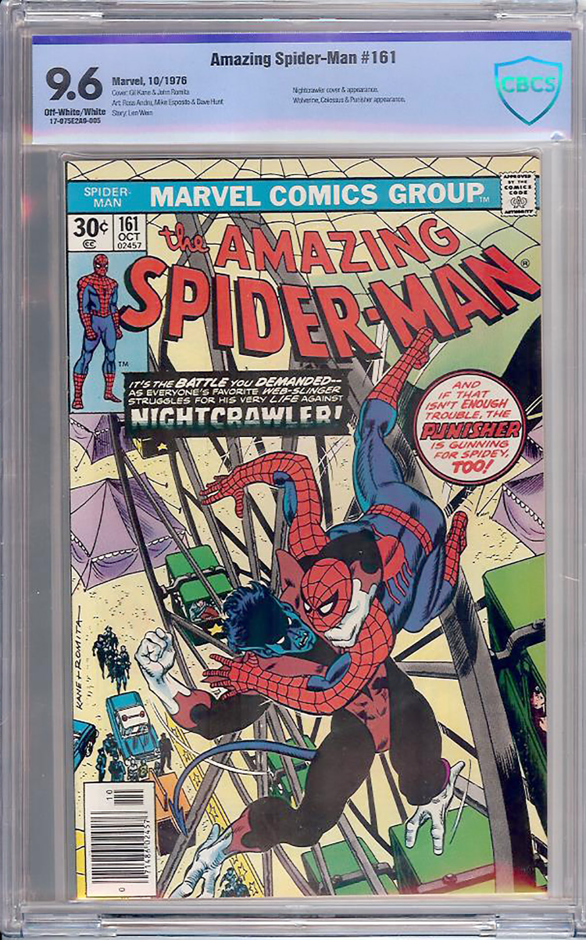 Amazing Spider-Man #161 CBCS 9.6 ow/w