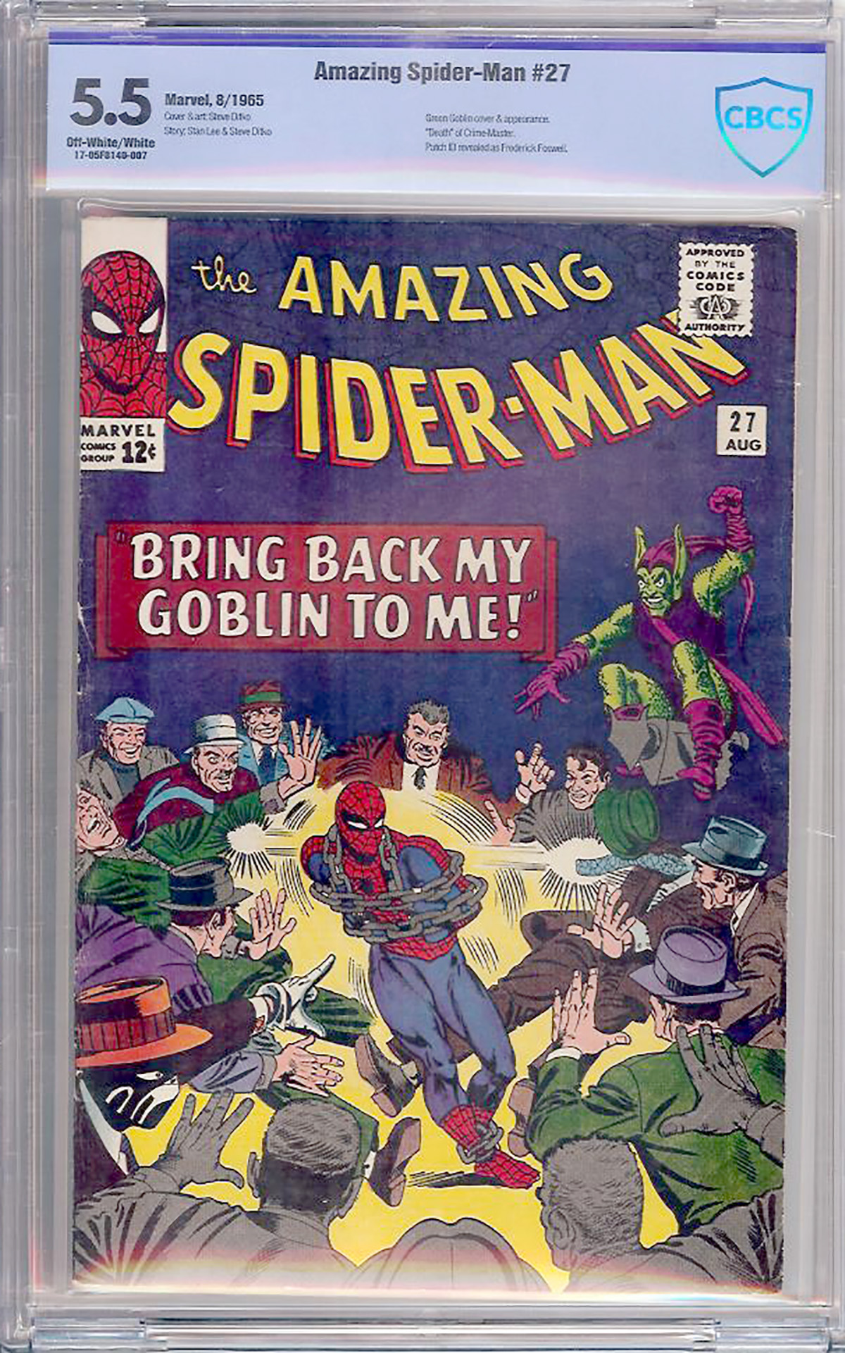 Amazing SpiderMan 27 CBCS 5.5 ow/w // Auction // Pedigree Comics
