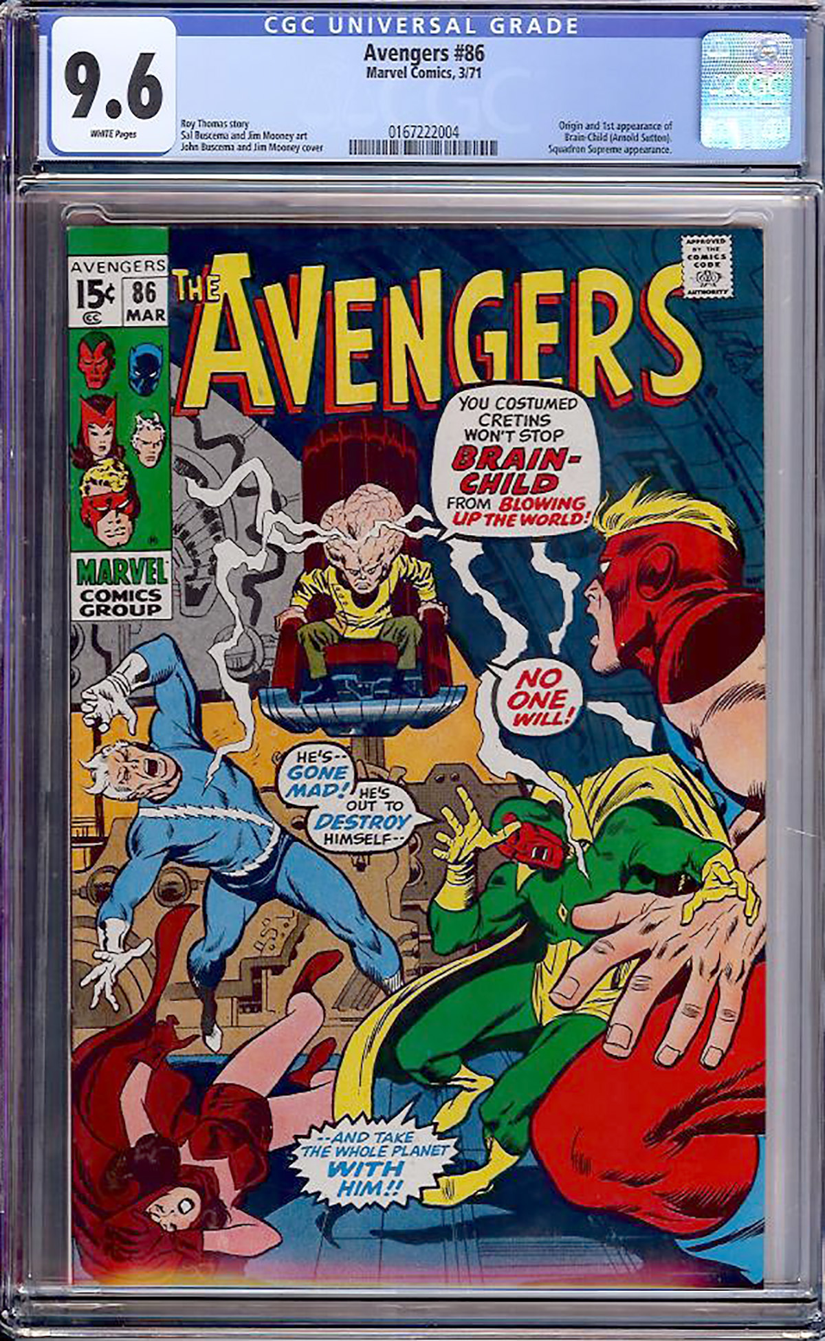 Avengers #86 CGC 9.6 w