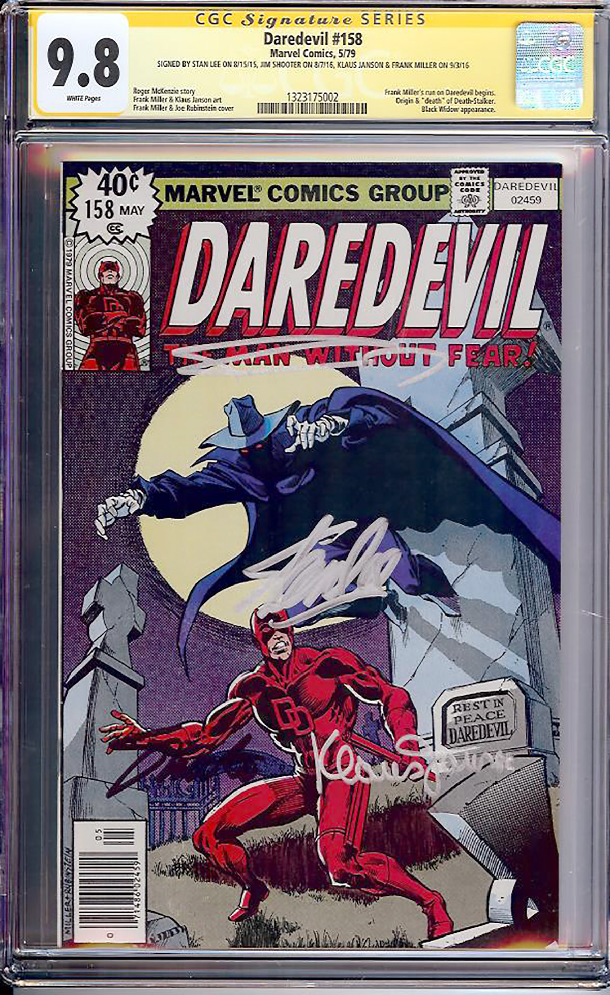 Daredevil #158 CGC 9.8 w CGC Signature SERIES