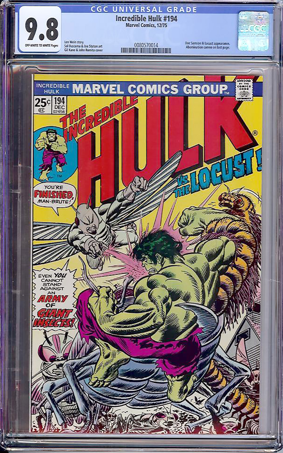 Incredible Hulk #194 CGC 9.8 ow/w