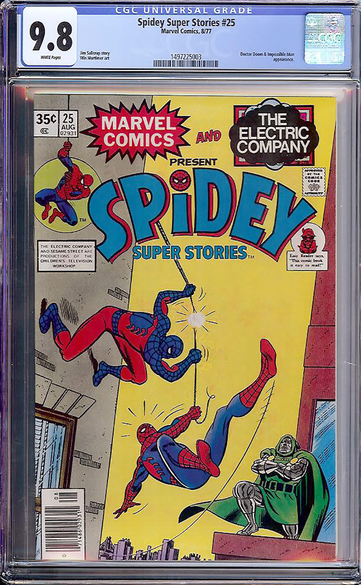 Spidey Super Stories 25 Cgc 98 W Auction Pedigree Comics