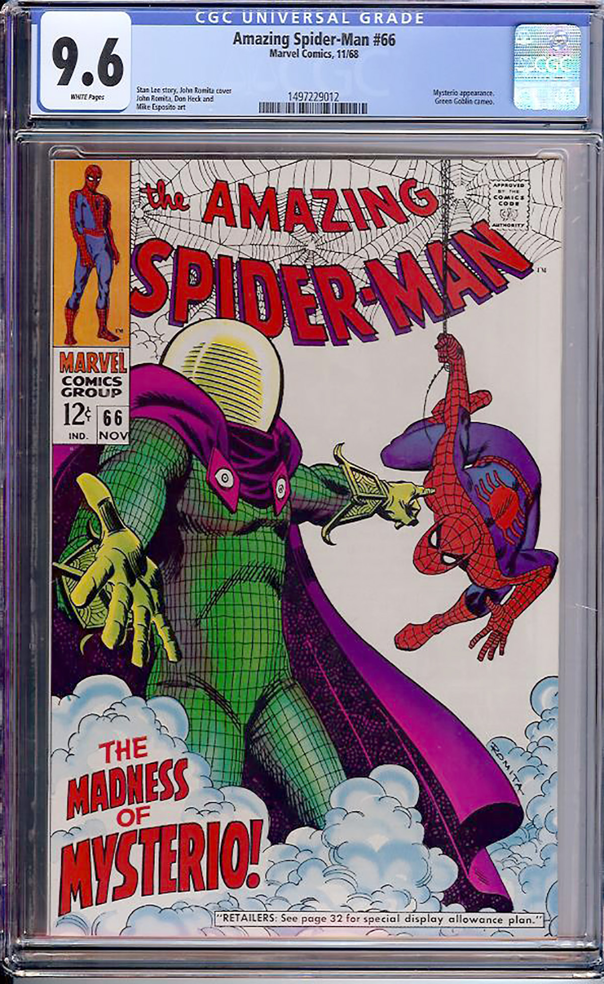 Amazing Spider-Man #66 CGC 9.6 w