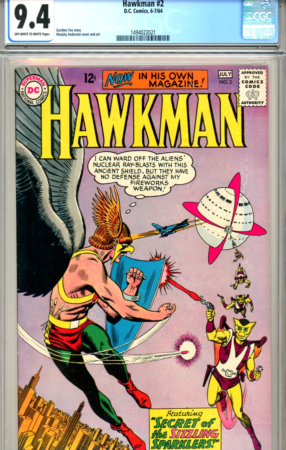 Hawkman #2 CGC 9.4 ow/w