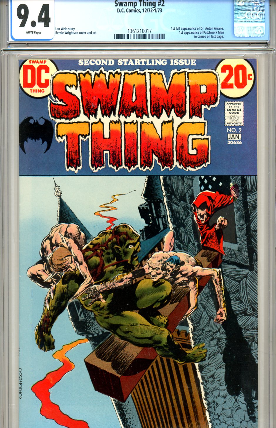 Swamp Thing #2 CGC 9.4 w