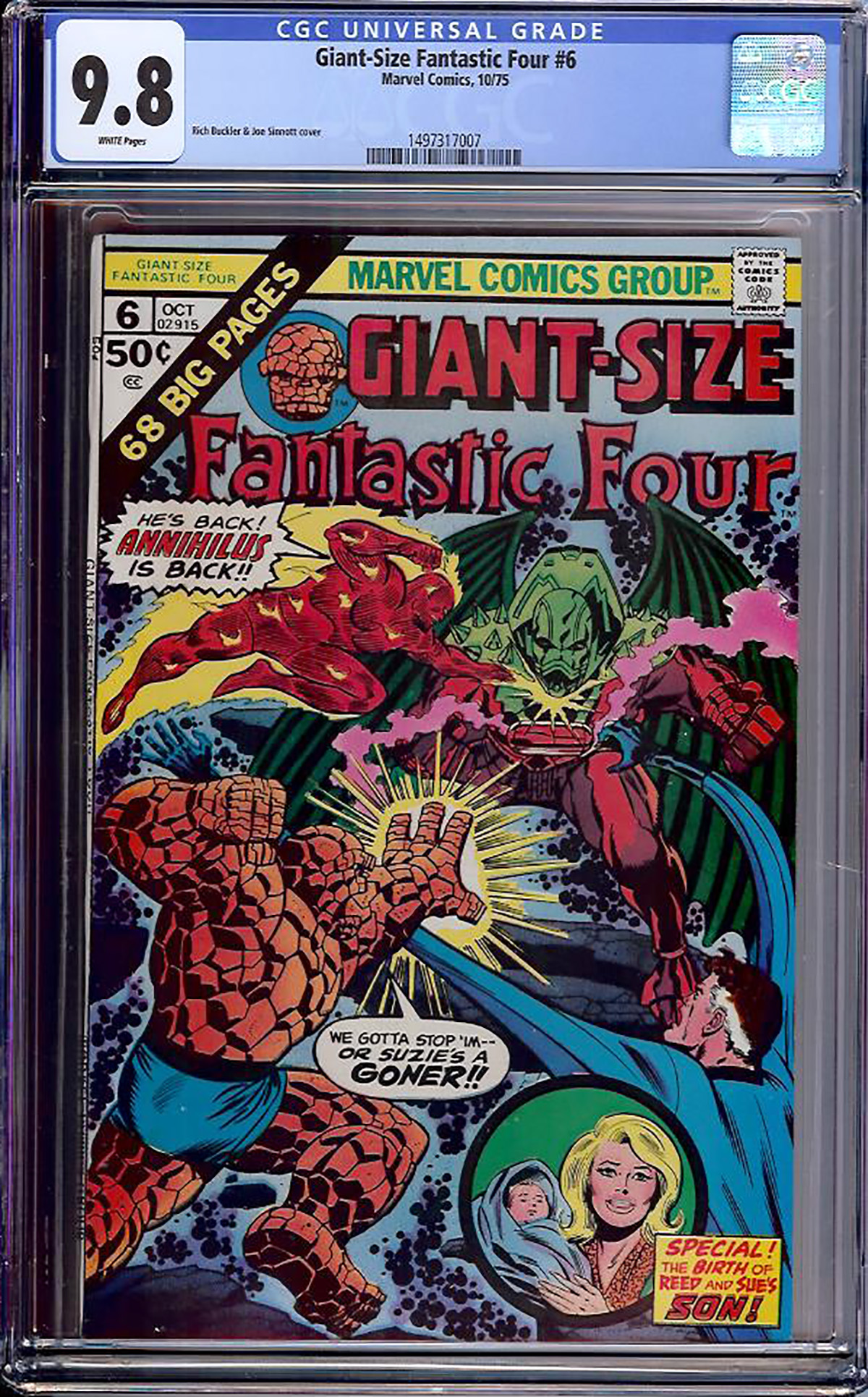 Giant-Size Fantastic Four #6 CGC 9.8 w