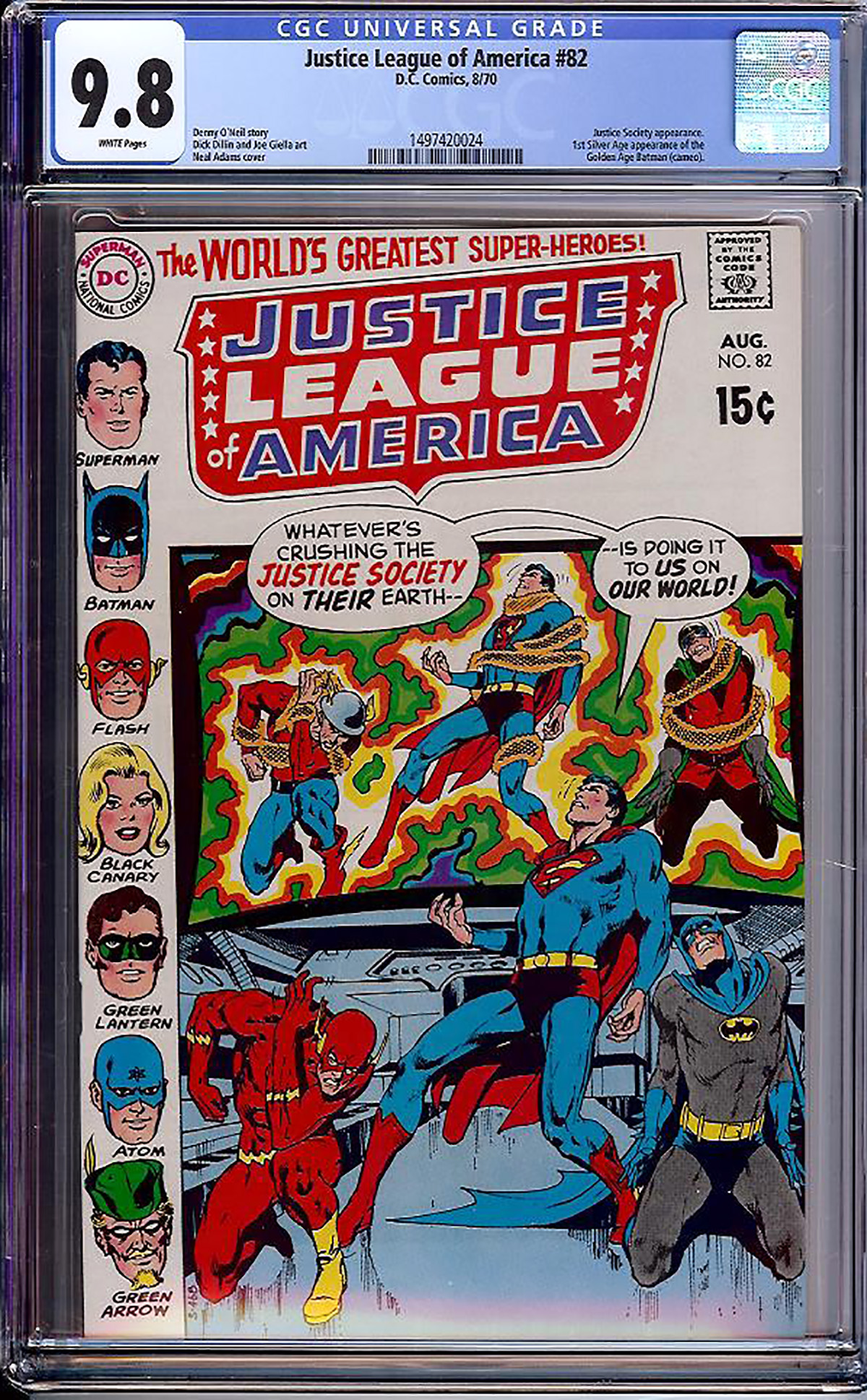 Justice League of America #82 CGC 9.8 w