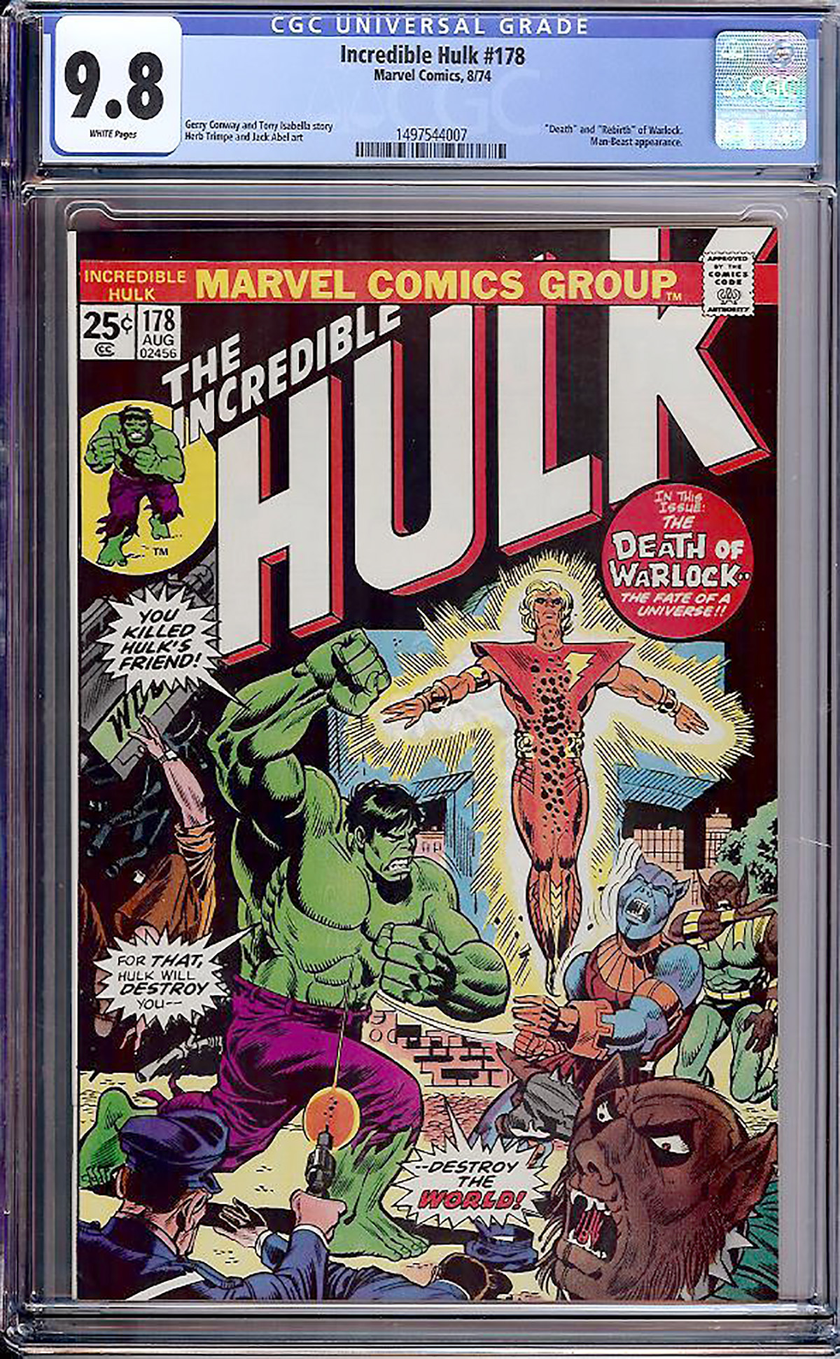 Incredible Hulk #178 CGC 9.8 w