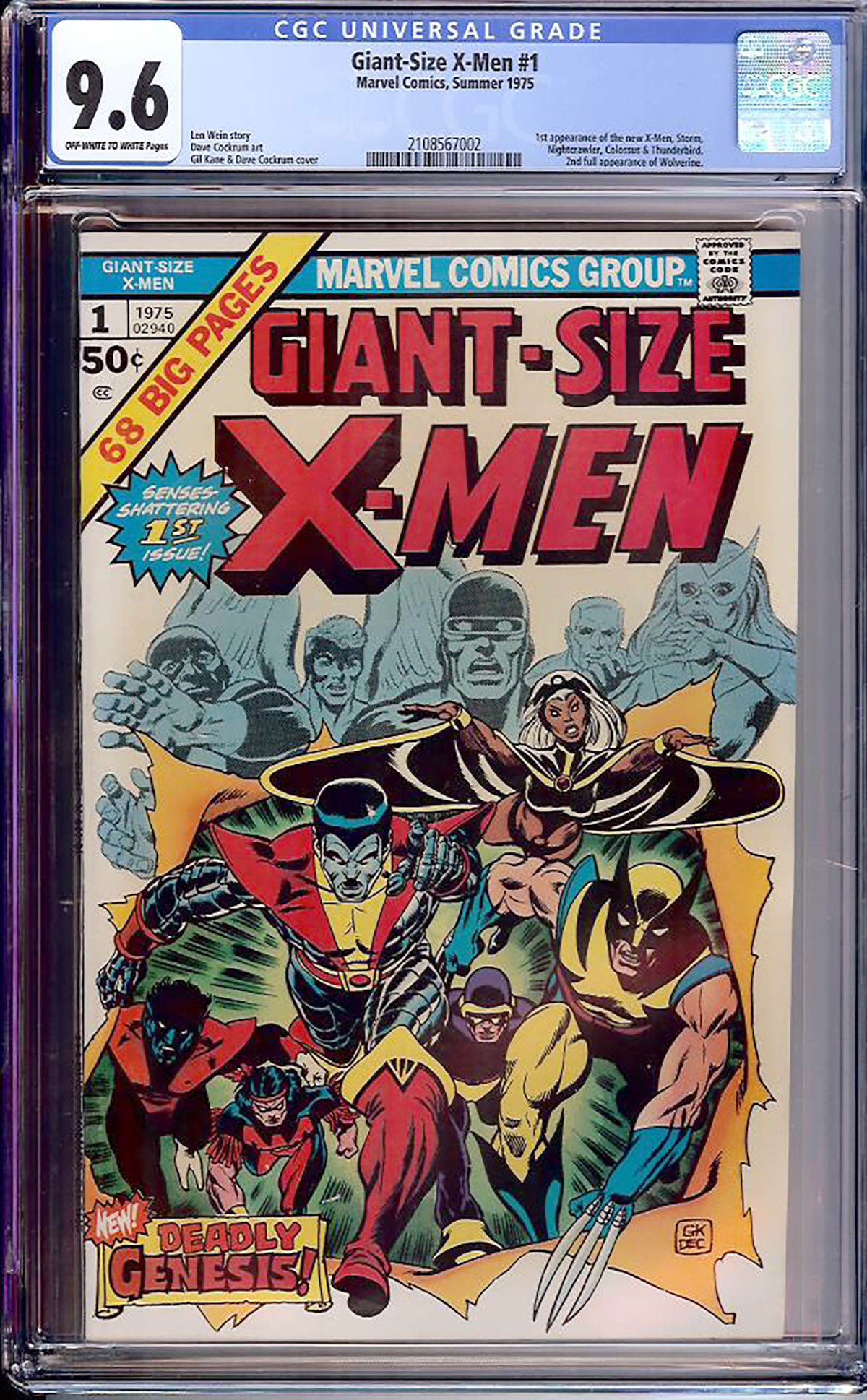 Giant-Size X-Men #1 CGC 9.6 ow/w