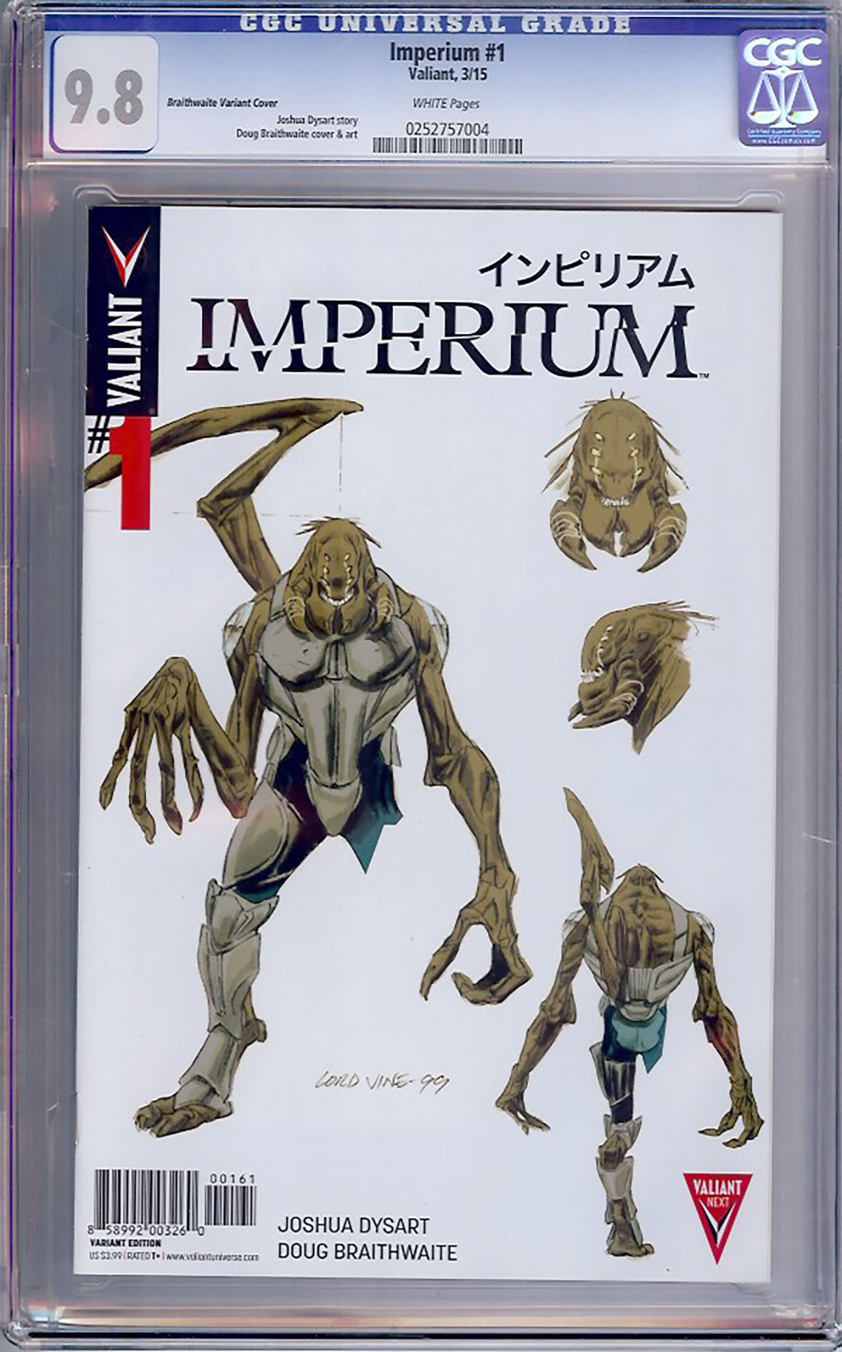 Imperium #1 CGC 9.8 w Bradshaw Variant Cover