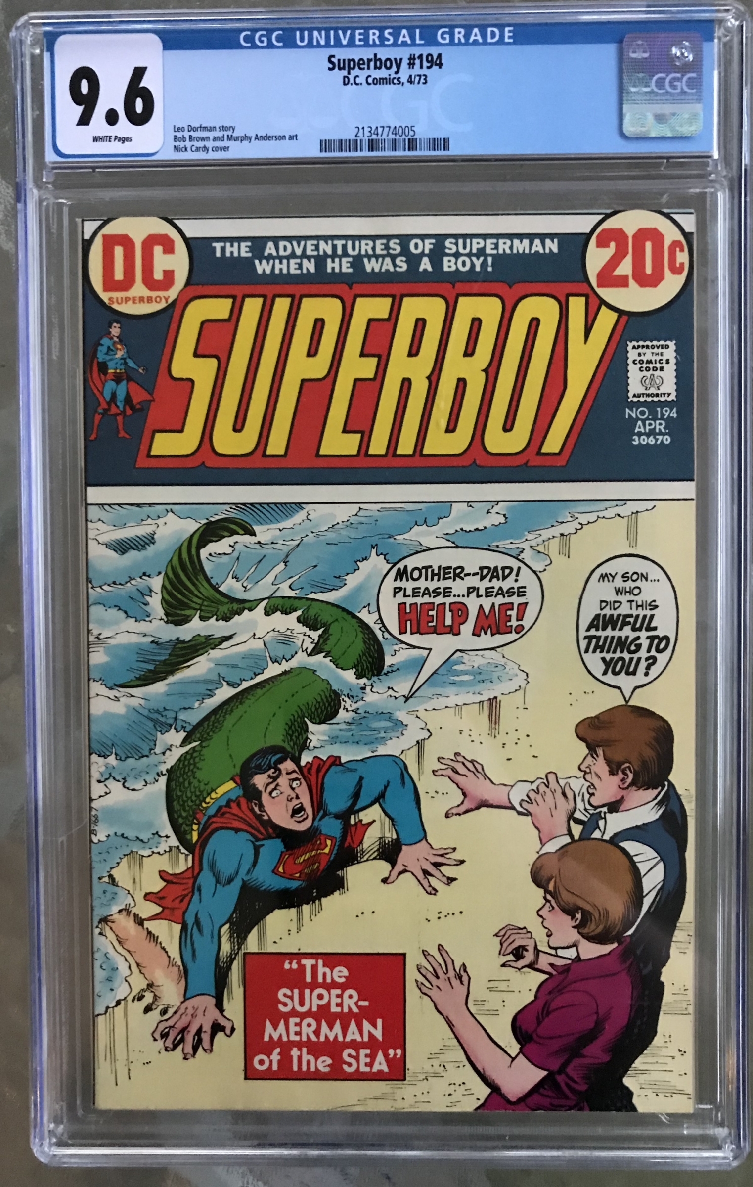 Superboy #194 CGC 9.6 w