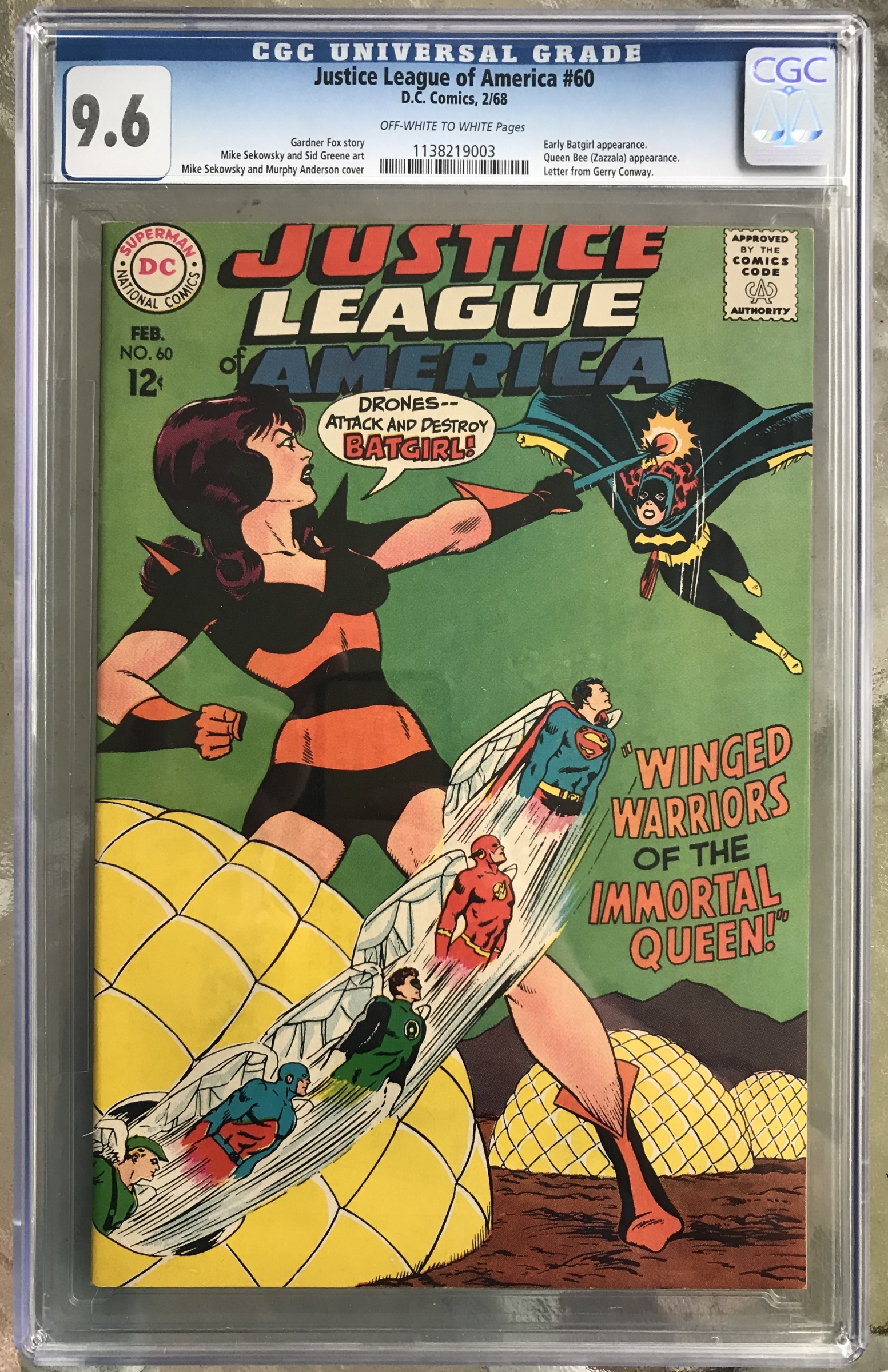 Justice League of America #60 CGC 9.6 ow/w