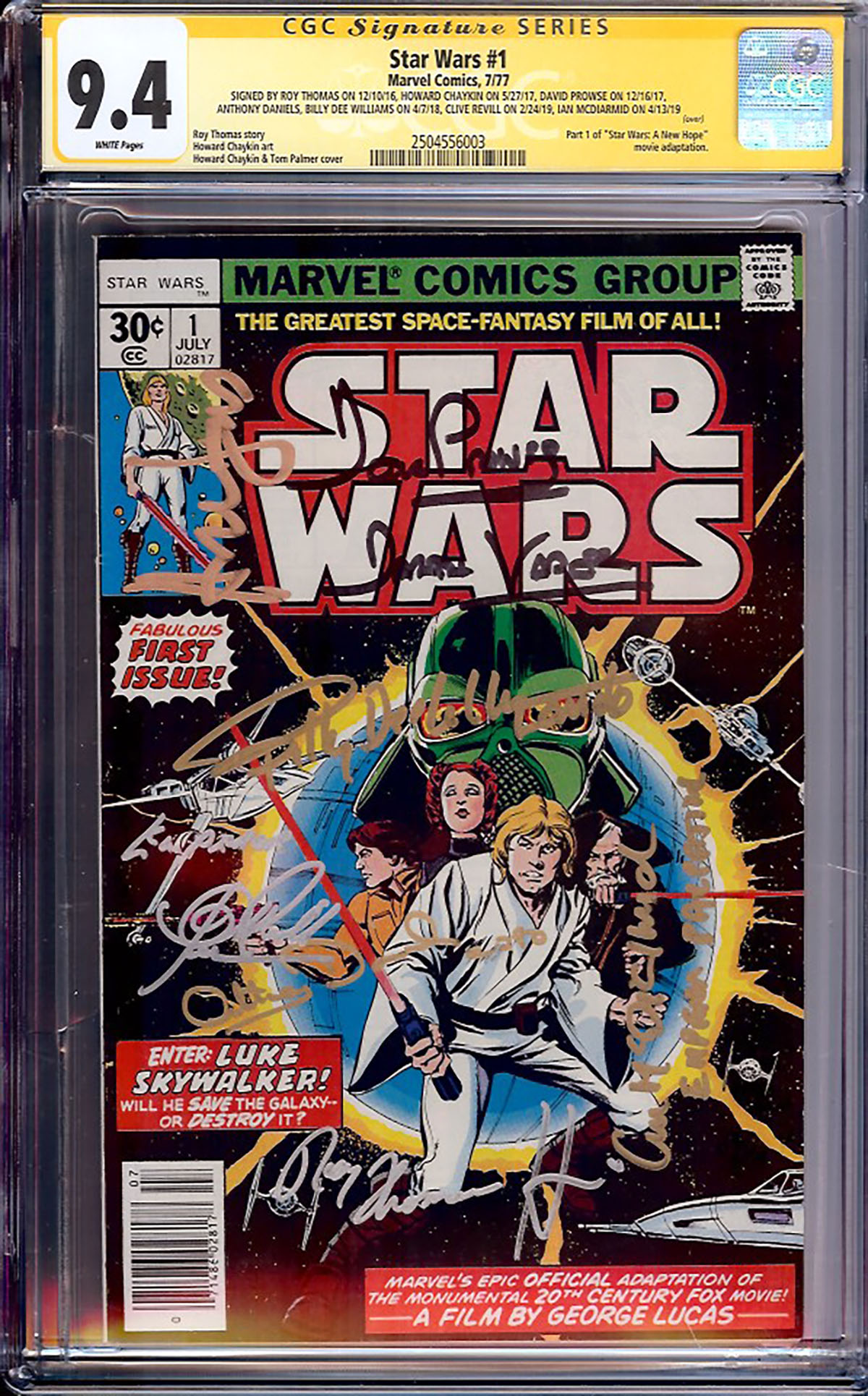 Star Wars #1 CGC 9.4 w CGC Signature SERIES