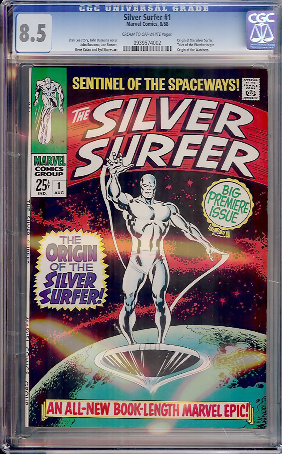 Silver Surfer #1 CGC 8.5 cr/ow // Auction // Pedigree Comics