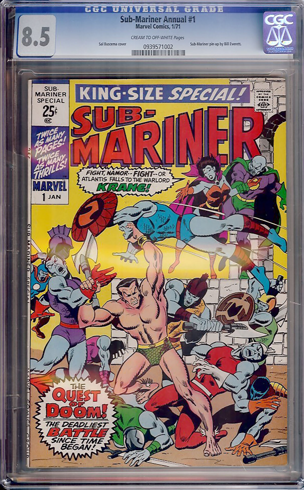 Sub-Mariner Annual #1 CGC 8.5 cr/ow