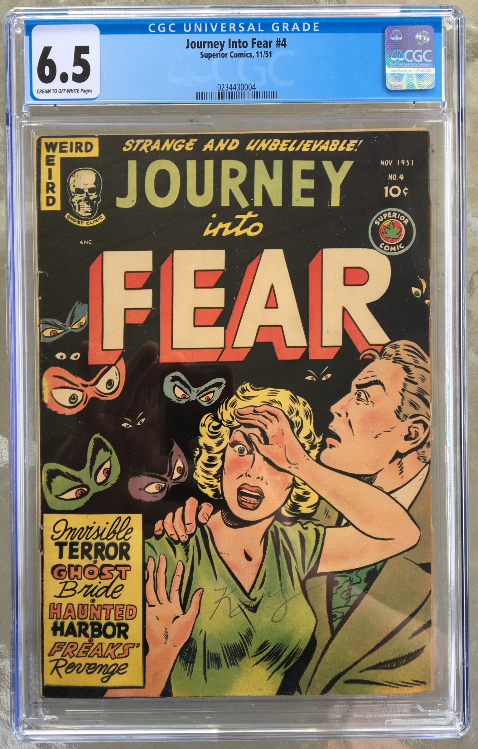 Journey Into Fear #4 CGC 6.5 cr/ow