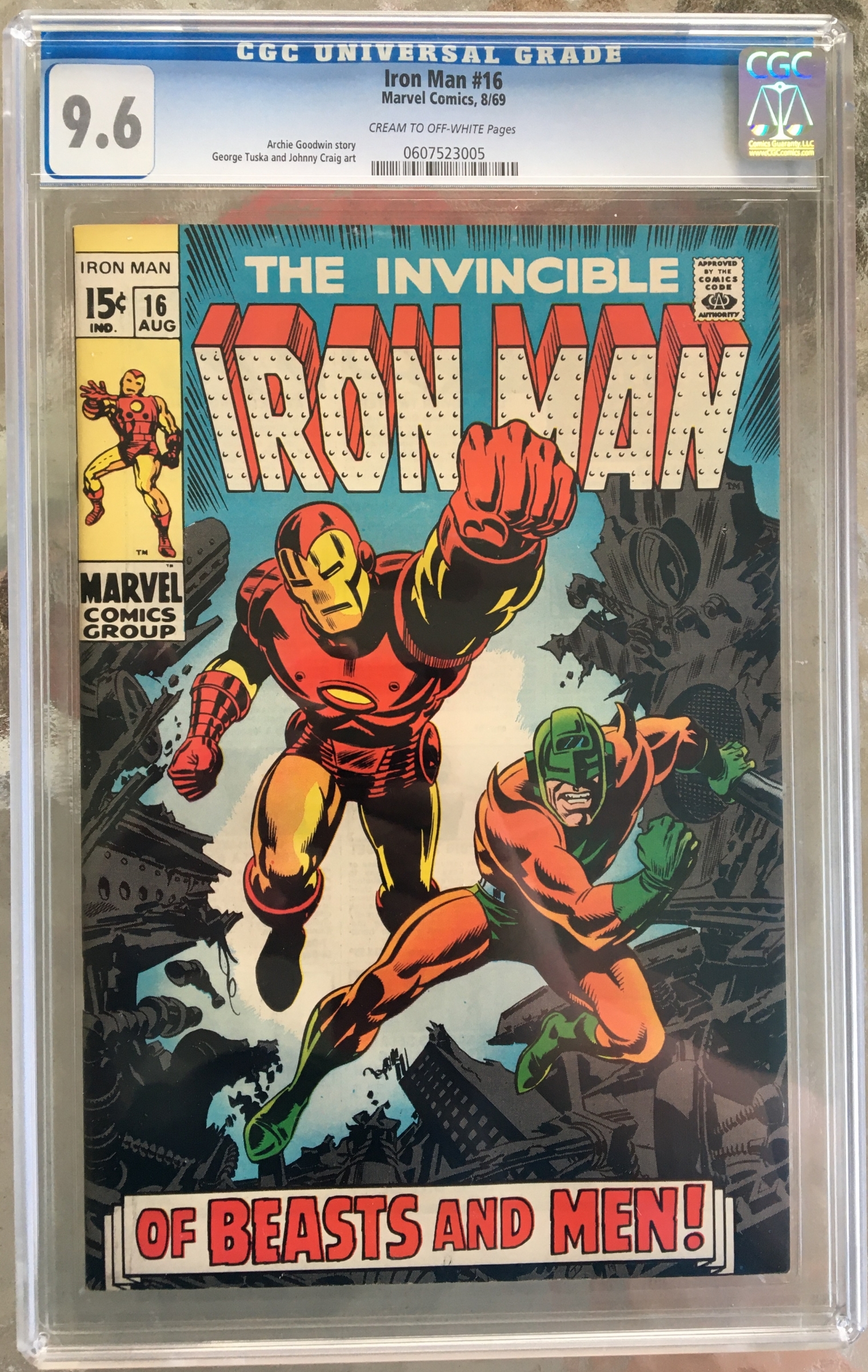 Iron Man #16 CGC 9.6 cr/ow