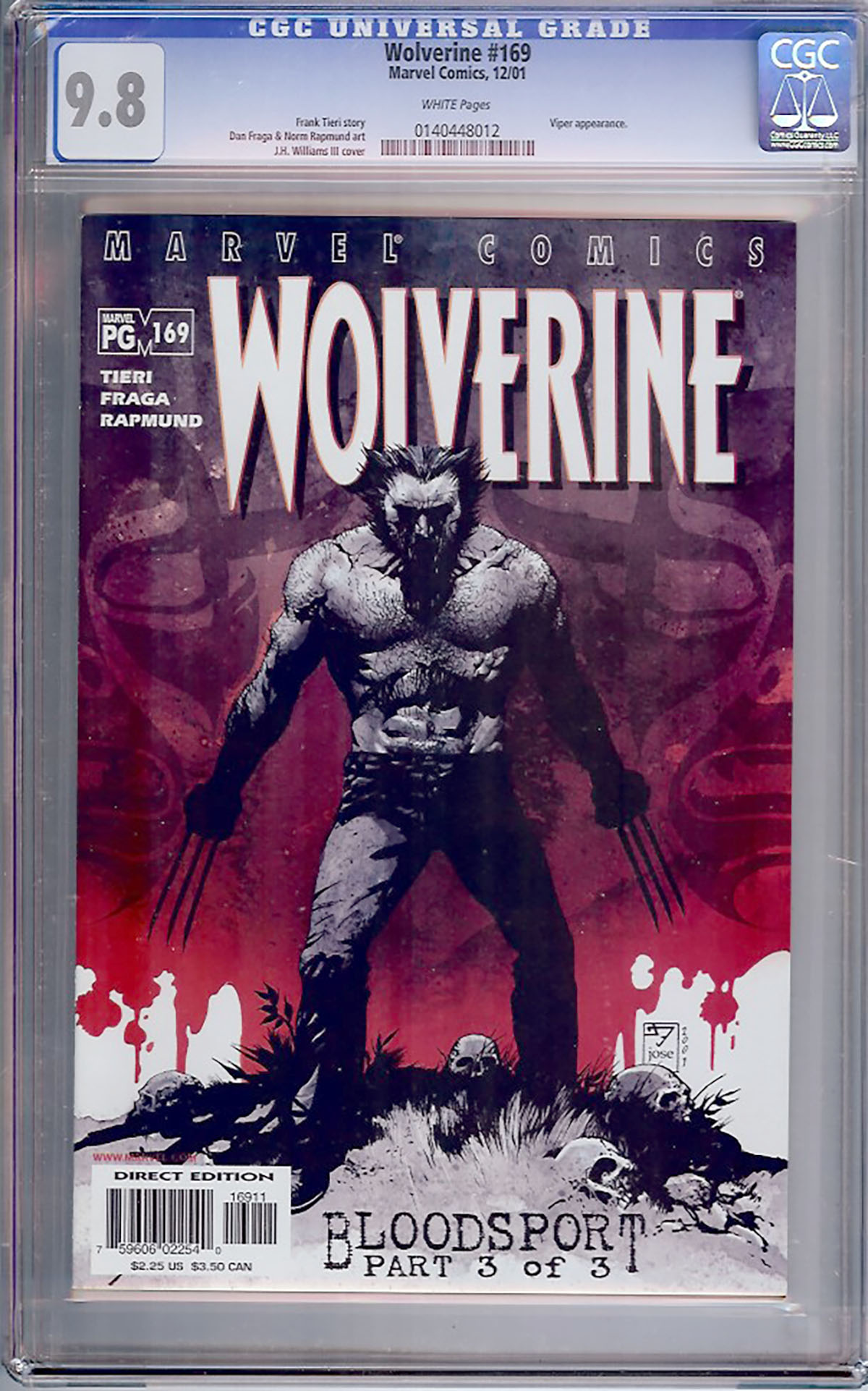 Wolverine #169 CGC 9.8 w