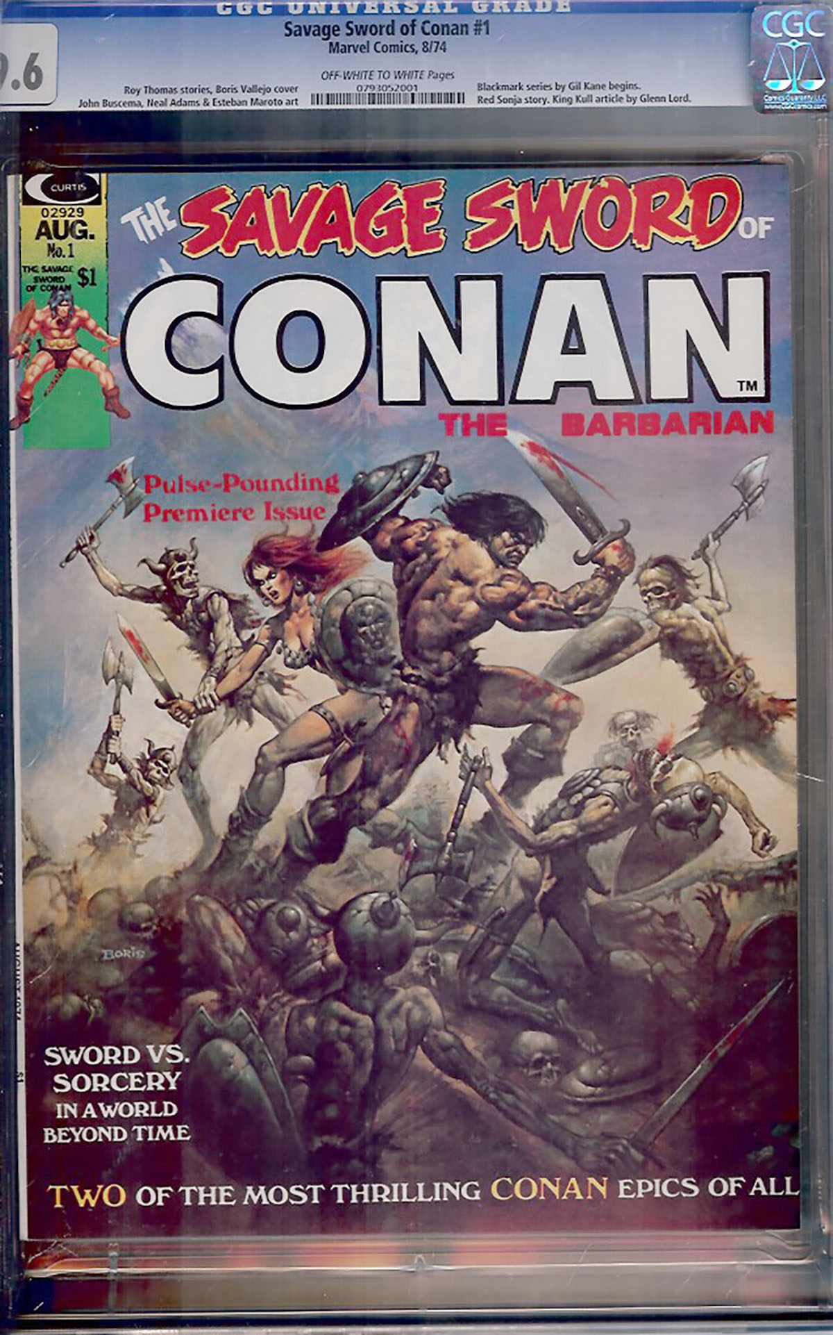 Savage Sword of Conan #1 CGC 9.6 ow/w