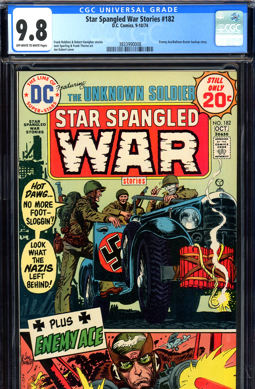 Star Spangled War Stories #182 CGC 9.8 ow/w