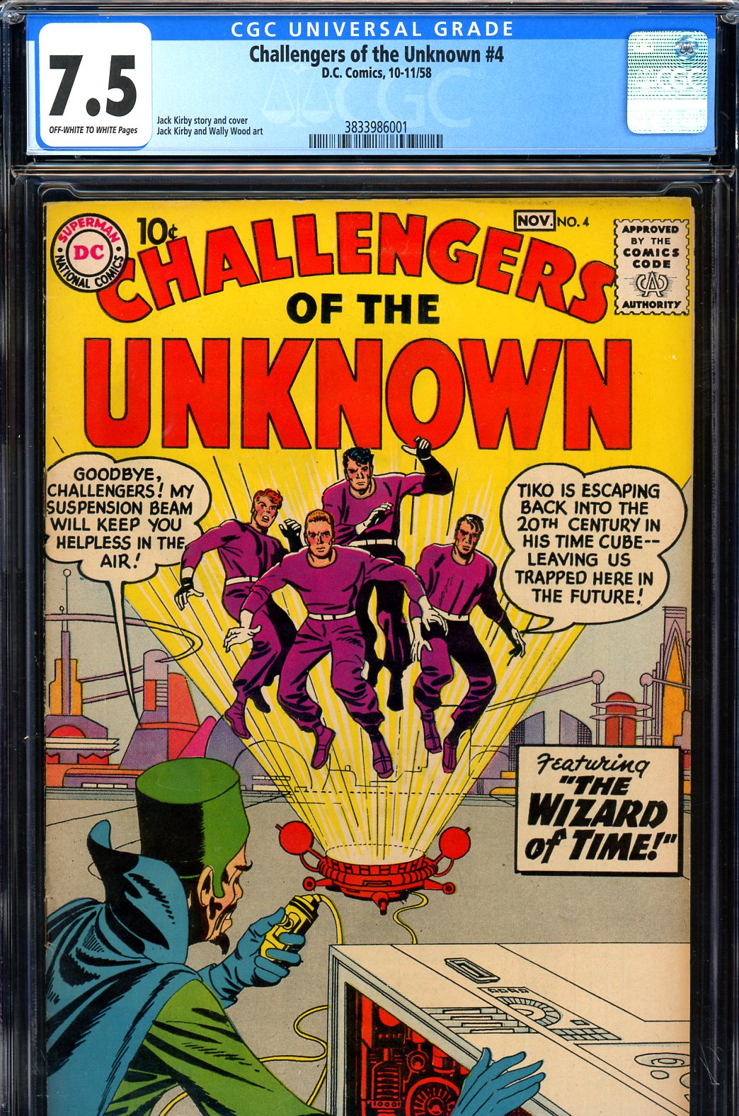 Challengers of the Unknown #4 CGC 7.5 ow/w