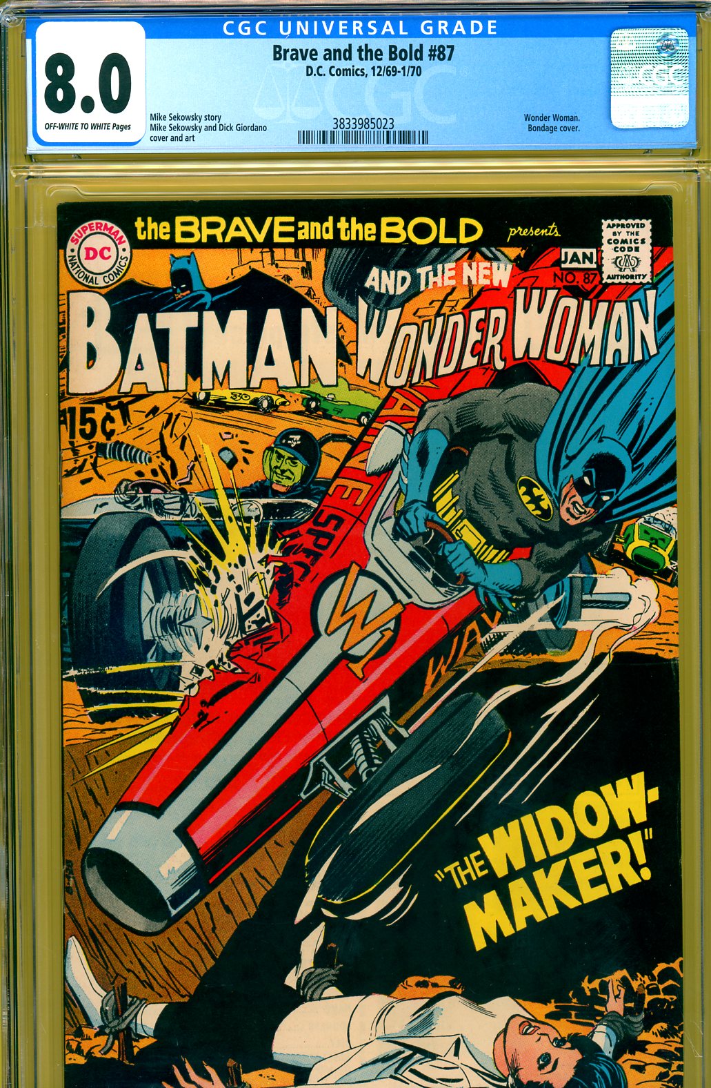 Brave and the Bold #87 CGC 8.0 ow/w