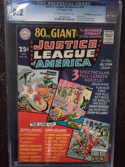 Justice League of America #39 CGC 9.2 ow/w Don/Maggie Thompson Collection