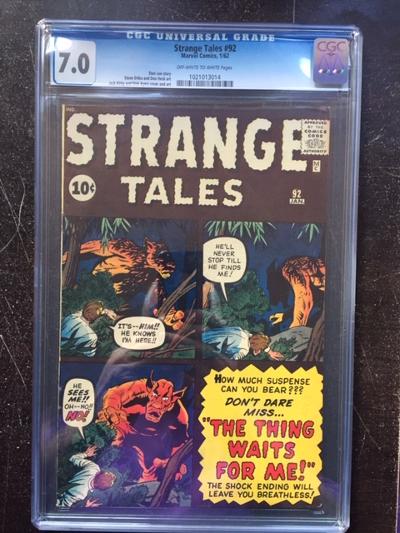 Strange Tales #92 CGC 7.0 ow/w