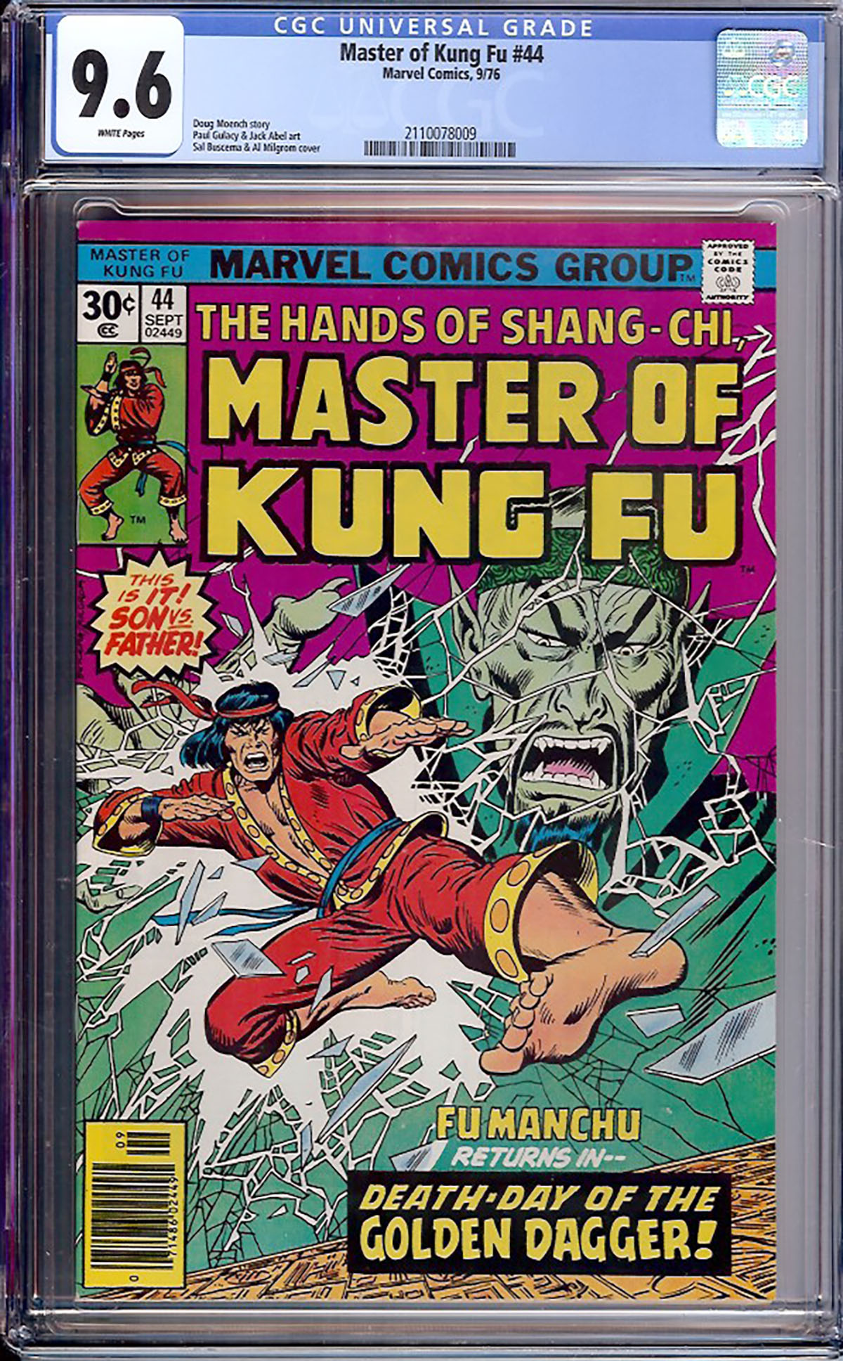 Master of Kung Fu #44 CGC 9.6 w // Auction // Pedigree Comics