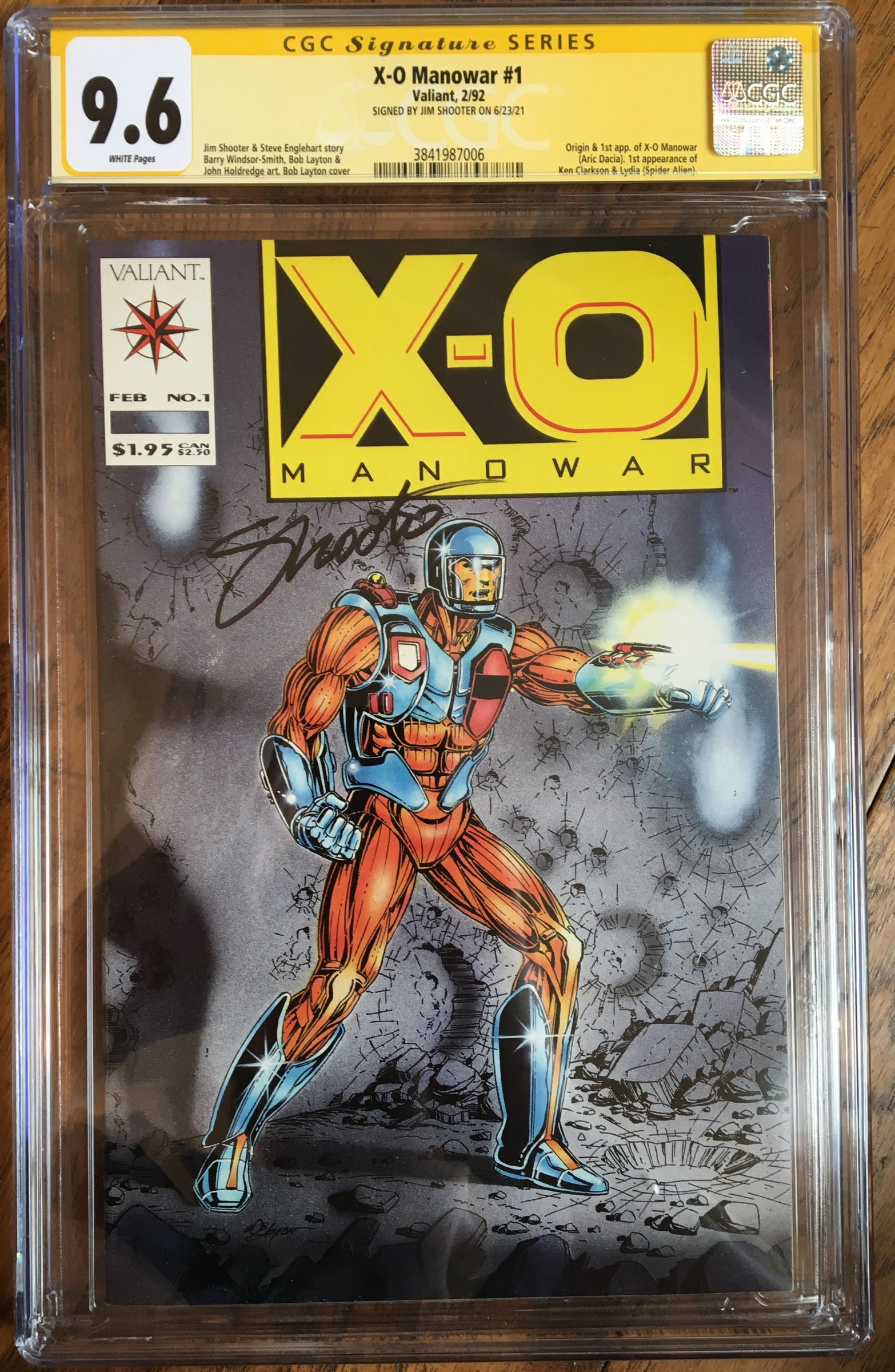 X-O Manowar #1 CGC 9.6 w CGC Signature SERIES