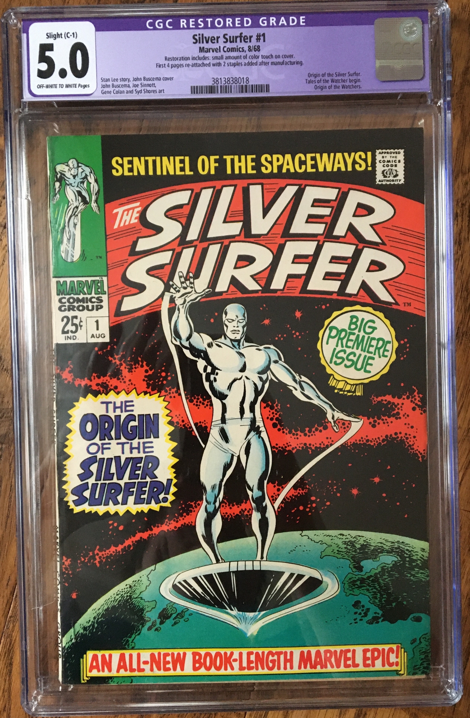 Silver Surfer #1 CGC 5.0 ow/w