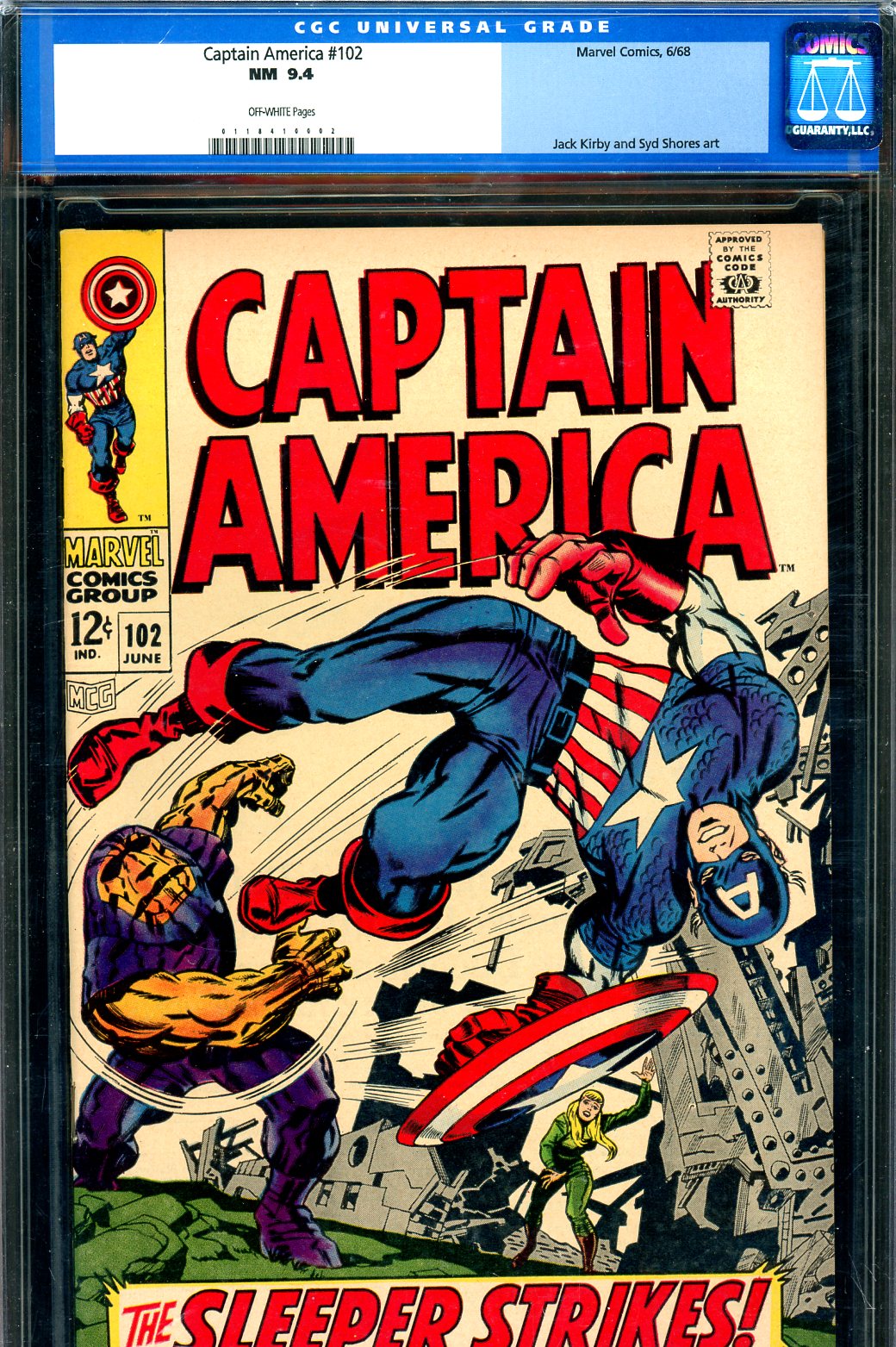 Captain America #102 CGC 9.4 ow