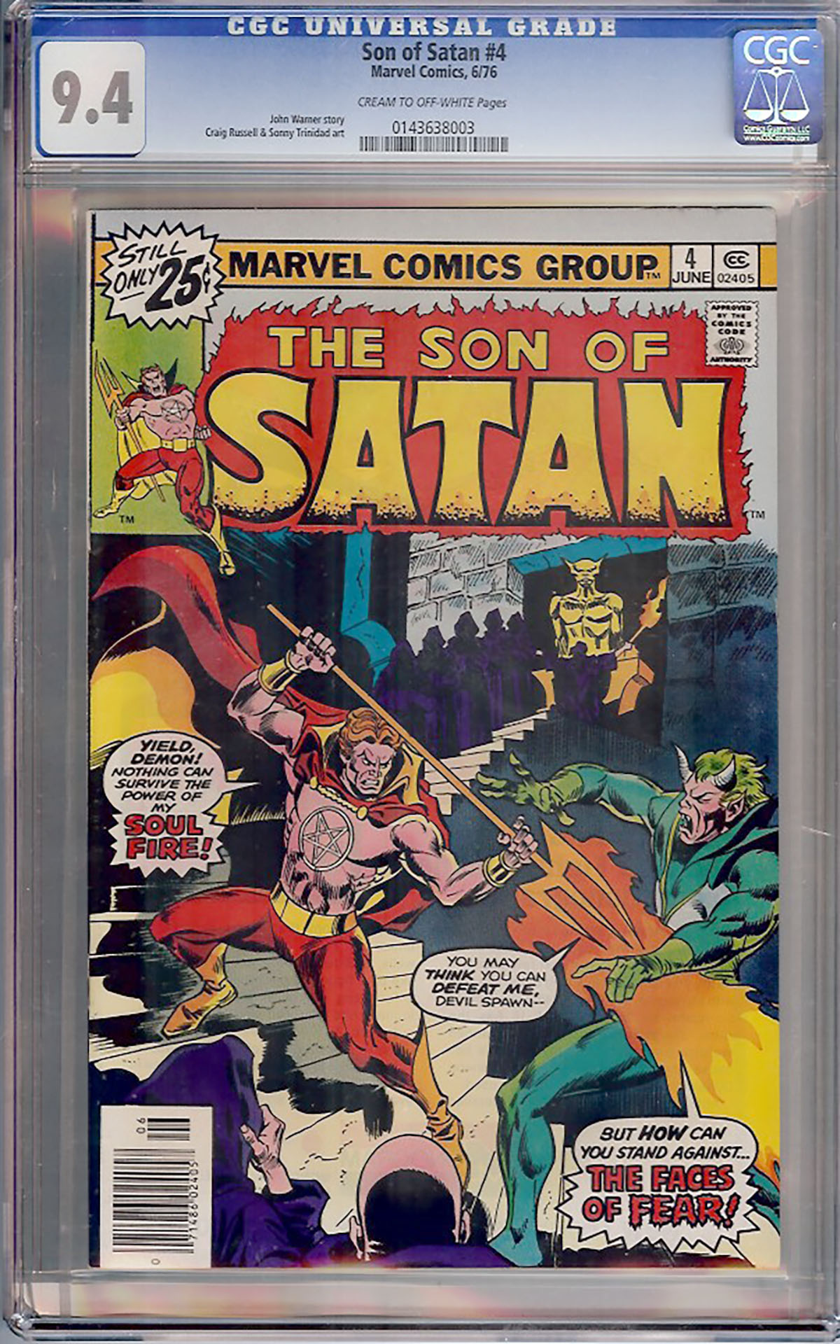 Son of Satan #4 CGC 9.4 cr/ow