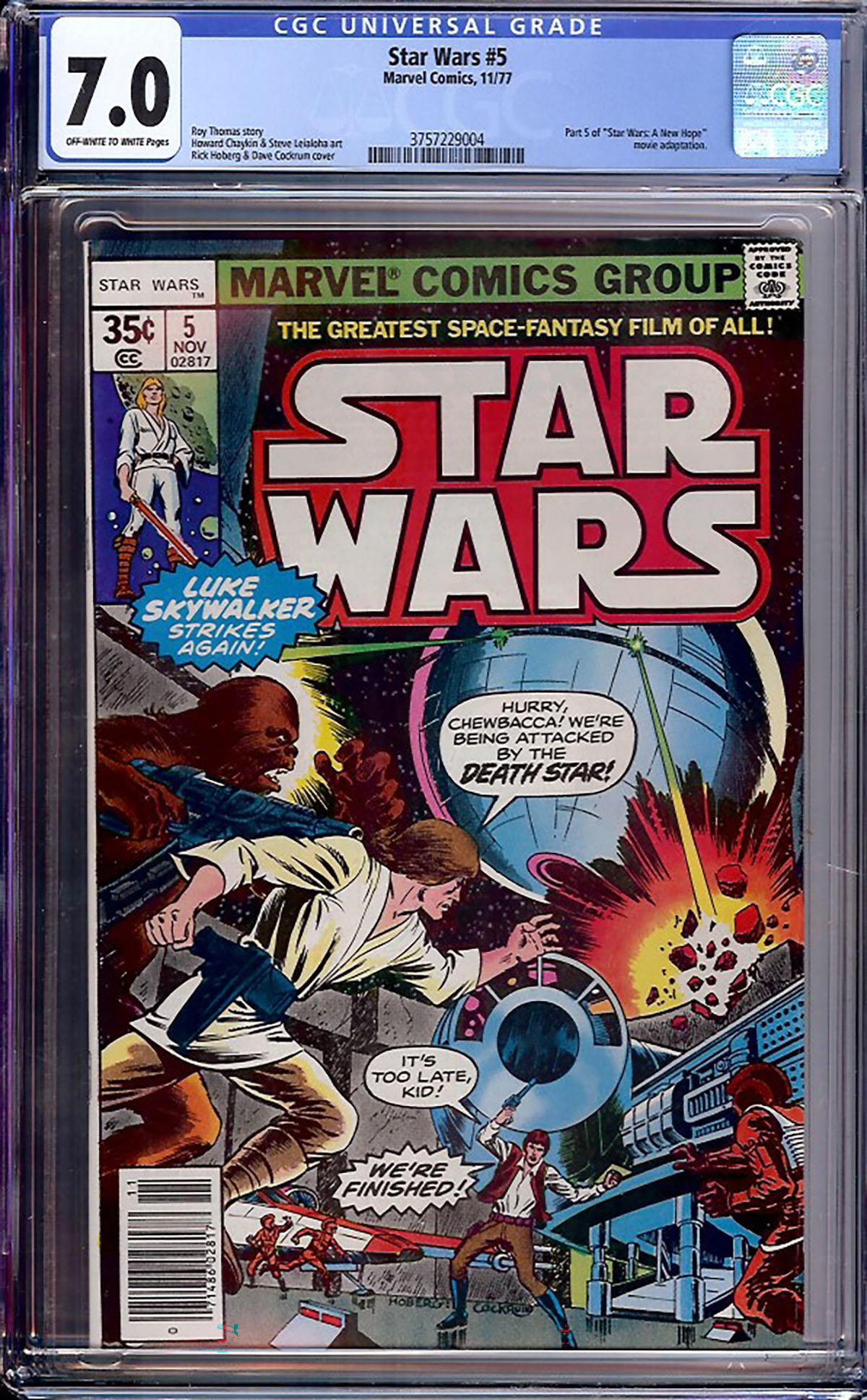 Star Wars #5 CGC 7.0 ow/w